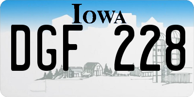IA license plate DGF228