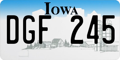 IA license plate DGF245