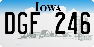 IA license plate DGF246
