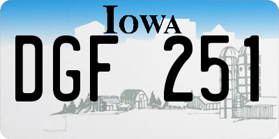IA license plate DGF251