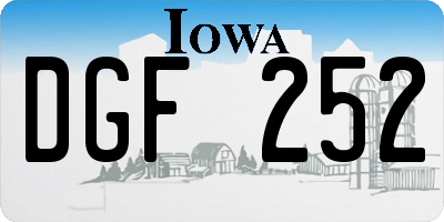 IA license plate DGF252