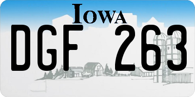 IA license plate DGF263