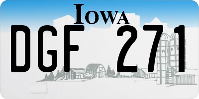 IA license plate DGF271
