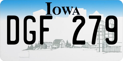 IA license plate DGF279