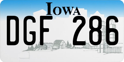 IA license plate DGF286