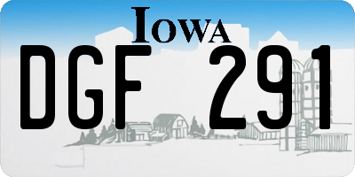 IA license plate DGF291