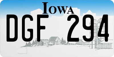 IA license plate DGF294