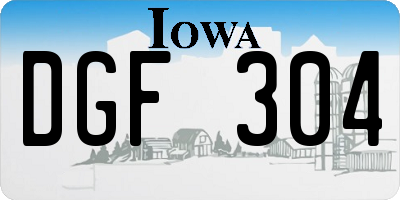 IA license plate DGF304