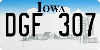 IA license plate DGF307