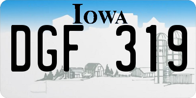 IA license plate DGF319