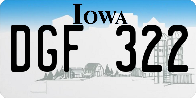 IA license plate DGF322