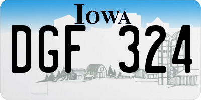 IA license plate DGF324