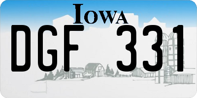 IA license plate DGF331