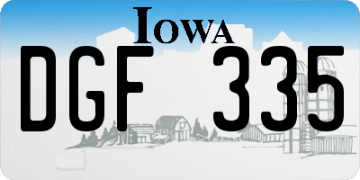 IA license plate DGF335