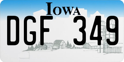 IA license plate DGF349