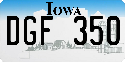IA license plate DGF350