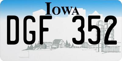 IA license plate DGF352