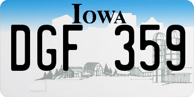 IA license plate DGF359