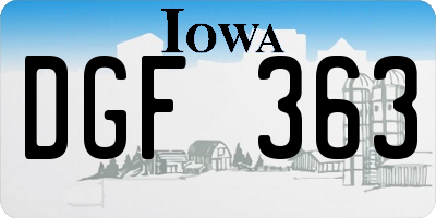 IA license plate DGF363
