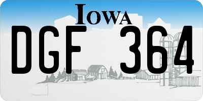 IA license plate DGF364