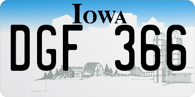 IA license plate DGF366