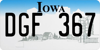 IA license plate DGF367