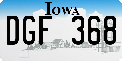 IA license plate DGF368