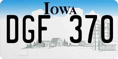 IA license plate DGF370