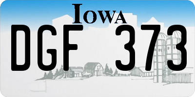 IA license plate DGF373