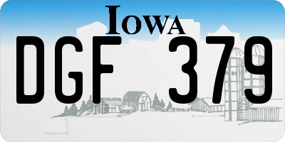 IA license plate DGF379