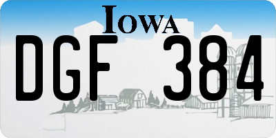 IA license plate DGF384