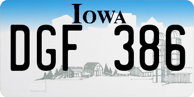 IA license plate DGF386
