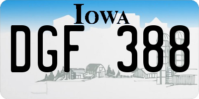 IA license plate DGF388