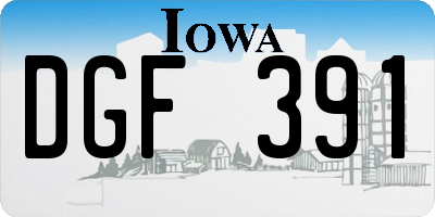 IA license plate DGF391