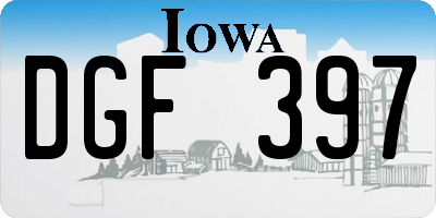 IA license plate DGF397