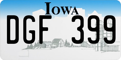 IA license plate DGF399