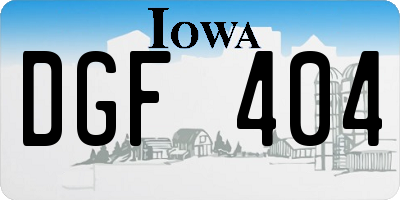 IA license plate DGF404