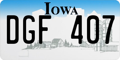 IA license plate DGF407
