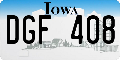 IA license plate DGF408