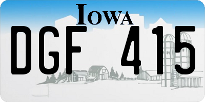 IA license plate DGF415