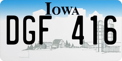 IA license plate DGF416