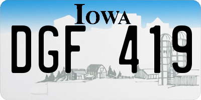 IA license plate DGF419