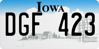 IA license plate DGF423