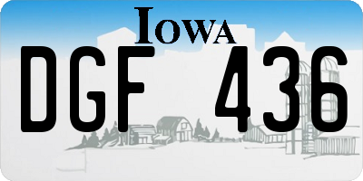 IA license plate DGF436