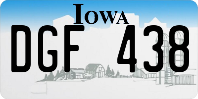 IA license plate DGF438