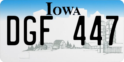 IA license plate DGF447