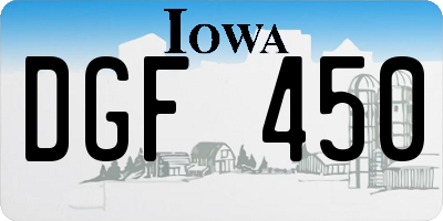 IA license plate DGF450