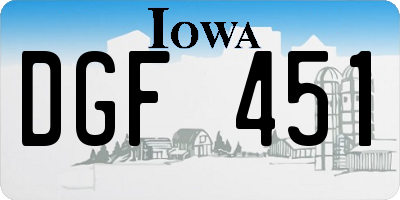 IA license plate DGF451