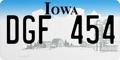 IA license plate DGF454