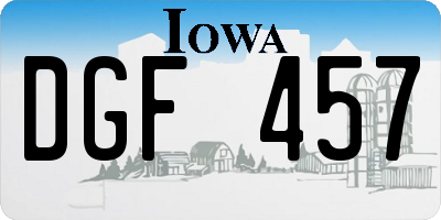 IA license plate DGF457